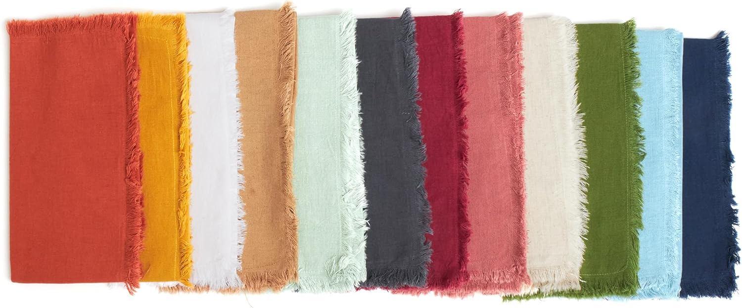 ACCENTHOME Natural Cotton Linen Napkin Set of 12 18x18 inch Dinner Napkins - Washable Soft Premium Hotel Quality Reusable Hemmed Edges Napkins Perfect Table Linens for Family Dinners, Weddings - Image 6