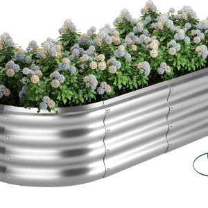 Raised Garden Bed, 4x2x1ft Raised Beds for Gardening Outdoor for Vegetables Flowers Ground Planter Box，Galvanized Raised Garden Beds