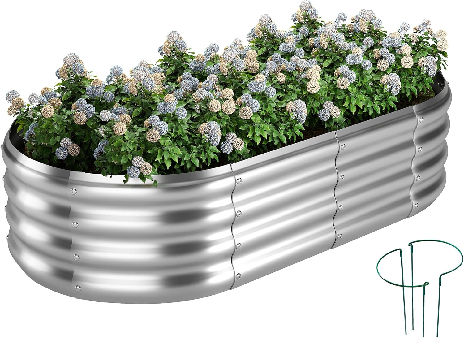 Raised Garden Bed, 4x2x1ft Raised Beds for Gardening Outdoor for Vegetables Flowers Ground Planter Box,Galvanized Raised Garden Beds