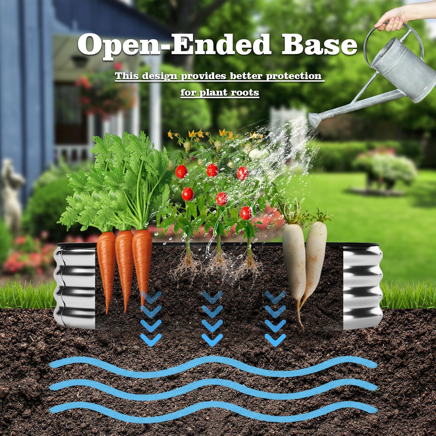 Raised Garden Bed, 4x2x1ft Raised Beds for Gardening Outdoor for Vegetables Flowers Ground Planter Box,Galvanized Raised Garden Beds - Image 4